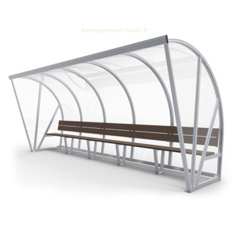 Banc de touche couvert 10 places Banc de touche couvert 10 places pour aménagements sportifs extérieurs