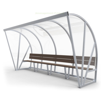 Banc de touche couvert 8 places Banc de touche couvert 8 places pour aménagements sportifs extérieurs