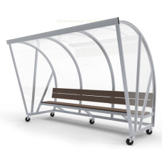 Banc de touche mobile avec auvent