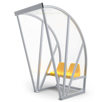 Abri de touche 2 places en aluminium et polycarbonate