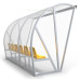 Abri de touche monobloc 6 sièges avec toit en auvent Abri de touche 6 places en aluminium et polycarbonate
