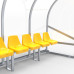Abri de touche à sièges baquet 10 places Abri de touche monobloc 10 sièges baquet