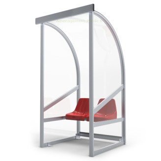 Abri de touche à sièges baquet 2 places Abri de touche monobloc 2 sièges baquet