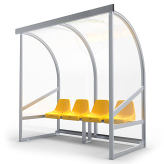 Abri de touche à sièges baquet 4 places Abri de touche monobloc 4 sièges baquet