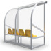 Abri de touche à sièges baquet 4 places Abri de touche monobloc 4 sièges baquet