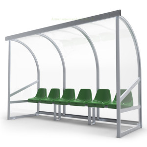 Abri de touche à sièges baquet 6 Places Abri de touche à sièges baquet 6 Places