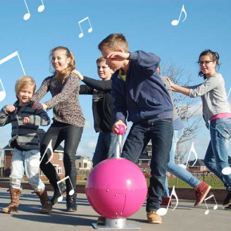 Boule à musique interactive pour aires de jeux