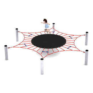 Structure de jeu de cordes avec trampoline
