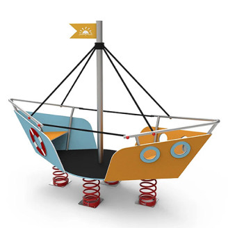 Bateau sur ressort pour aires de jeux
