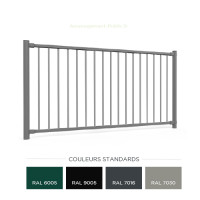 Clôture modulaire barreaudée