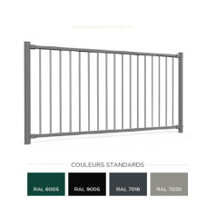 Clôture modulaire barreaudée