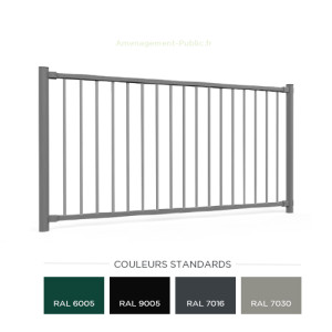 Clôture modulaire barreaudée