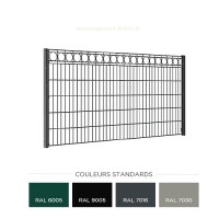 Clôture en treillis soudé avec frise