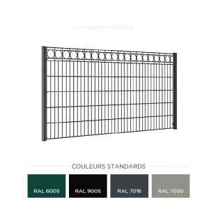 Clôture en treillis soudé avec frise