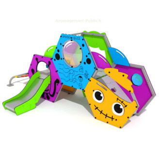 Structure multi-activités pour aires de jeux sur le thème des monstres