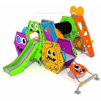 Structure multi-activités pour aires de jeux sur le thème des monstres