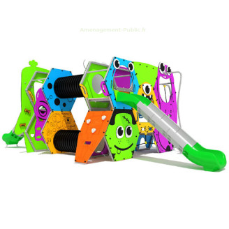 Structure multi-activités pour aires de jeux sur le thème des monstres