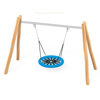 Balançoire à nacelle en robinier pour aires de jeux