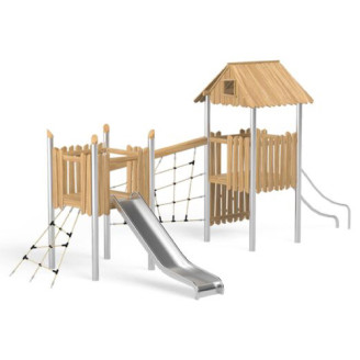 Structure pour aires de jeux extérieurs en bois de robinier