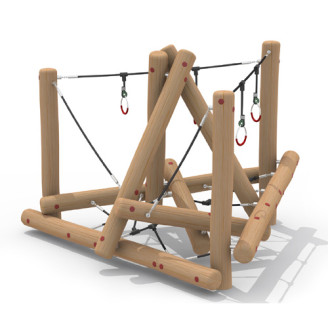 Structure pour aires de jeux extérieures en bois de robinier