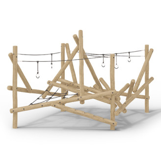 Structure pour aires de jeux extérieures en bois de robinier
