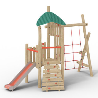Structure pour aires de jeux extérieurs en bois de robinier