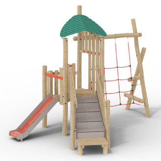 Structure pour aires de jeux extérieurs en bois de robinier