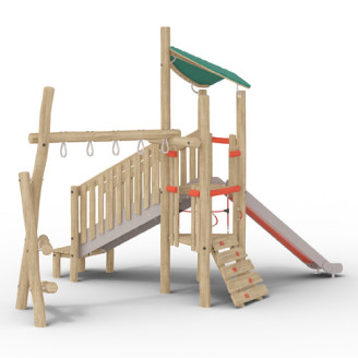 Structure pour aires de jeux extérieurs en bois de robinier
