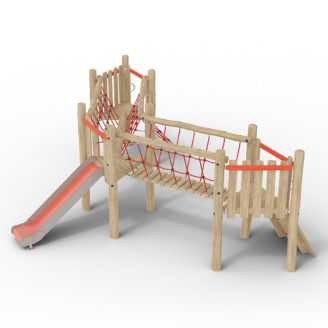 Structure de jeux extérieurs en bois de robinier