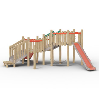 Structure de jeux extérieurs en bois de robinier