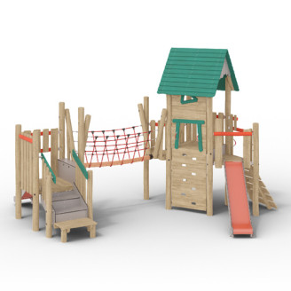 Structure pour aires de jeux extérieurs en bois de robinier