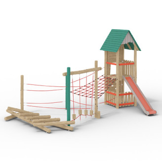 Structure pour aires de jeux extérieurs en bois de robinier