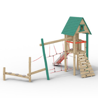 Structure pour aires de jeux extérieurs en bois de robinier