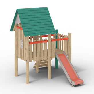 Structure de jeux extérieurs en bois de robinier
