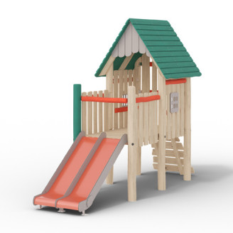 Structure de jeux extérieurs en bois de robinier
