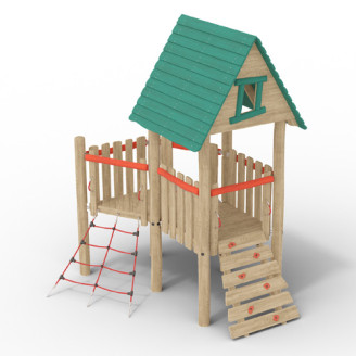 Structure de jeux extérieurs en bois de robinier