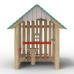 Maisonnette pour aires de jeux extérieurs en bois de robinier