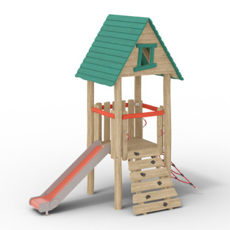 Structure de jeux extérieurs en bois de robinier