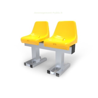 Banc de touche avec 2 sièges pour installations sportives