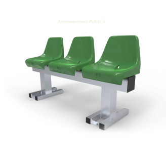 Banc de touche avec 3 sièges pour installations sportives