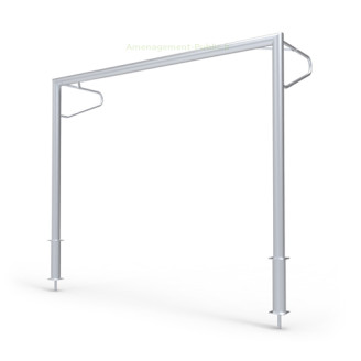 Cage de but fixe avec oreilles de 3x2 m Cage de but fixe de 3x2m avec oreilles en aluminium