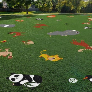 La création de gazon synthétique à thème sur mesure