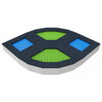 Combinaison de trampolines pour aire de jeux extérieurs