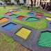 Combinaison de trampolines pour aire de jeux extérieurs