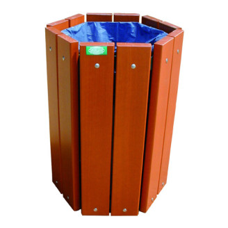 Corbeille hexagonale en bois pour aménagements extérieurs
