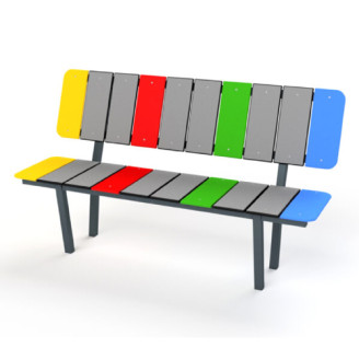 Banc avec dossier ludique et coloré pour enfant