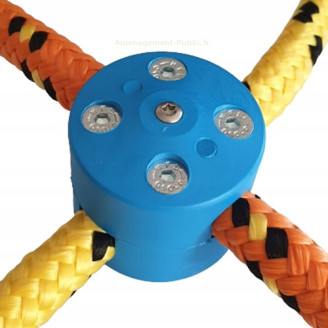 Connecteur de corde cylindrique pour cordage de 16 mm Cylindre de jonction en croix pour filet d’aire de jeu