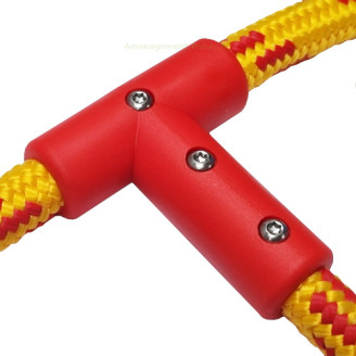 Raccordement monobloc en T pour filet d’aire de jeu