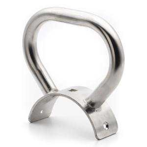Poignée inox cadre bois rond Poignée inox cadre bois rond