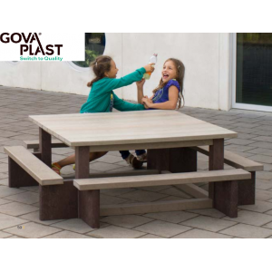 Table de pique nique XXL en plastique recyclé